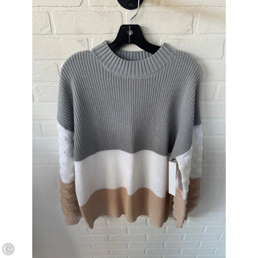 Sweater By Cme In Grey & Tan, Size: Xl