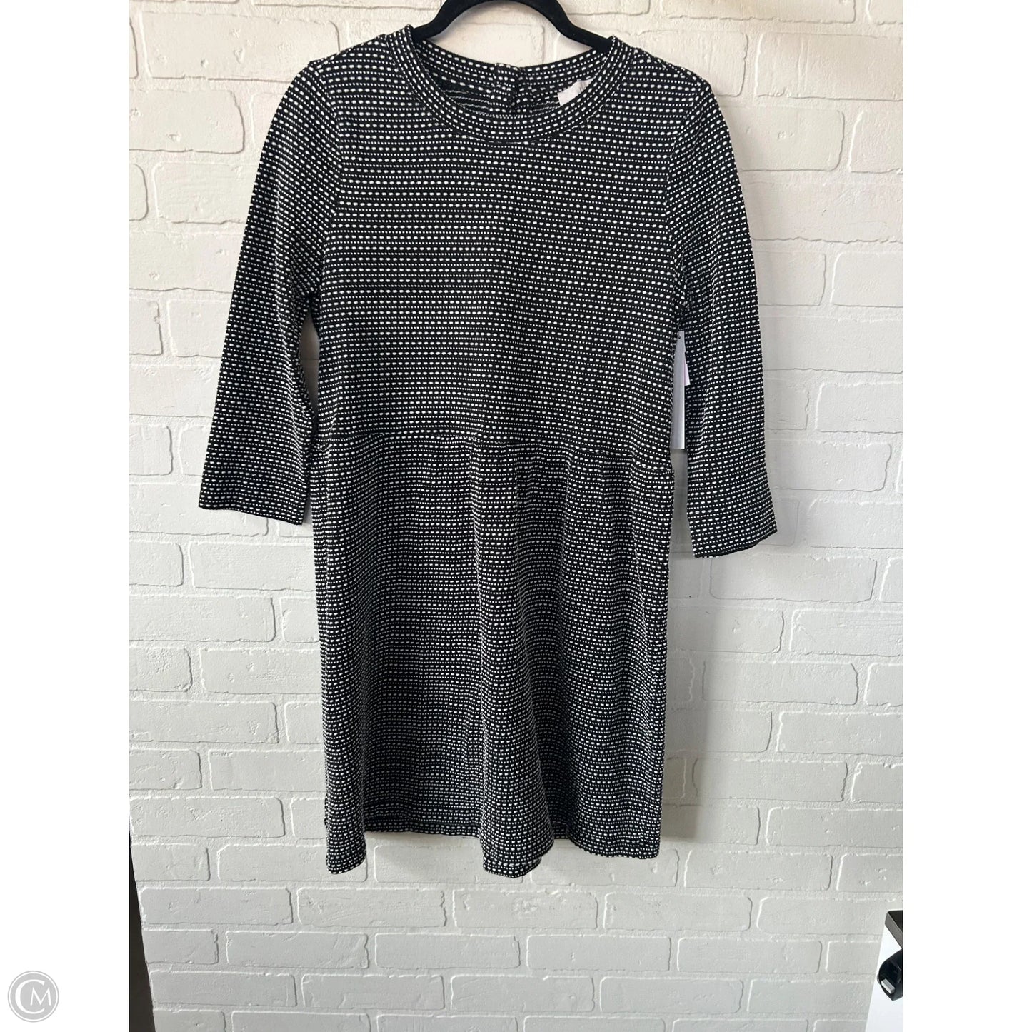 Dress Casual Midi By Loft In Black & Cream, Size: M