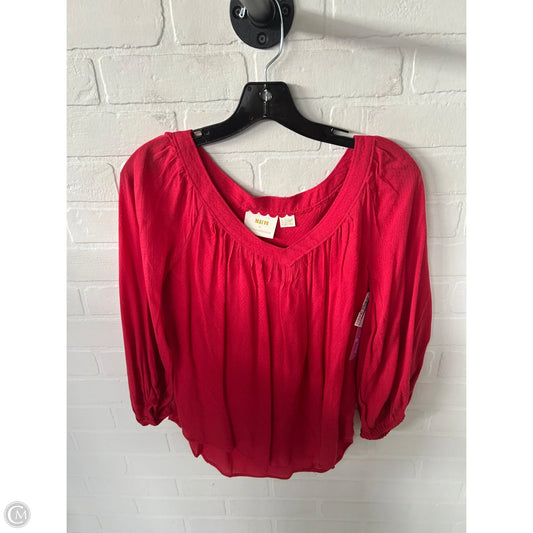 Top Long Sleeve By Maeve In Red, Size: Xs