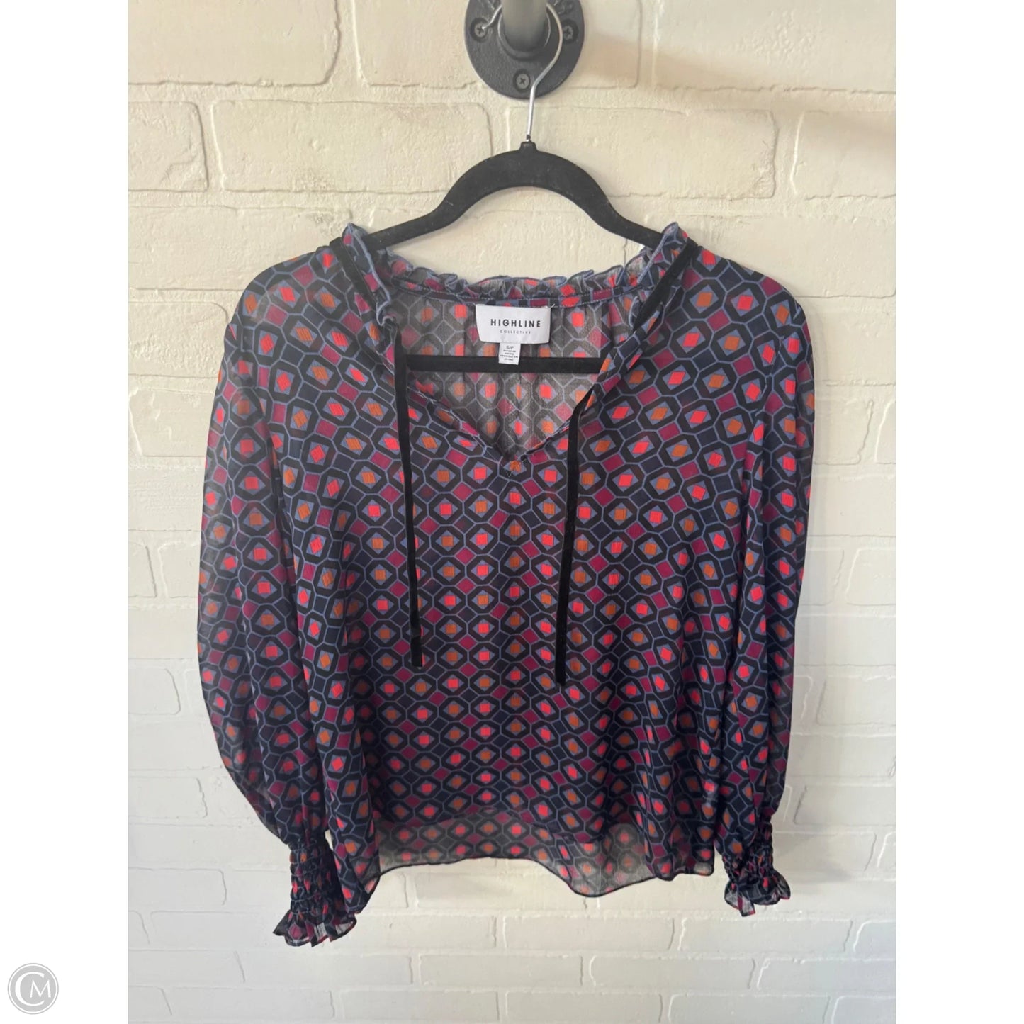 Top Long Sleeve By Clothes Mentor In Blue & Red, Size: S