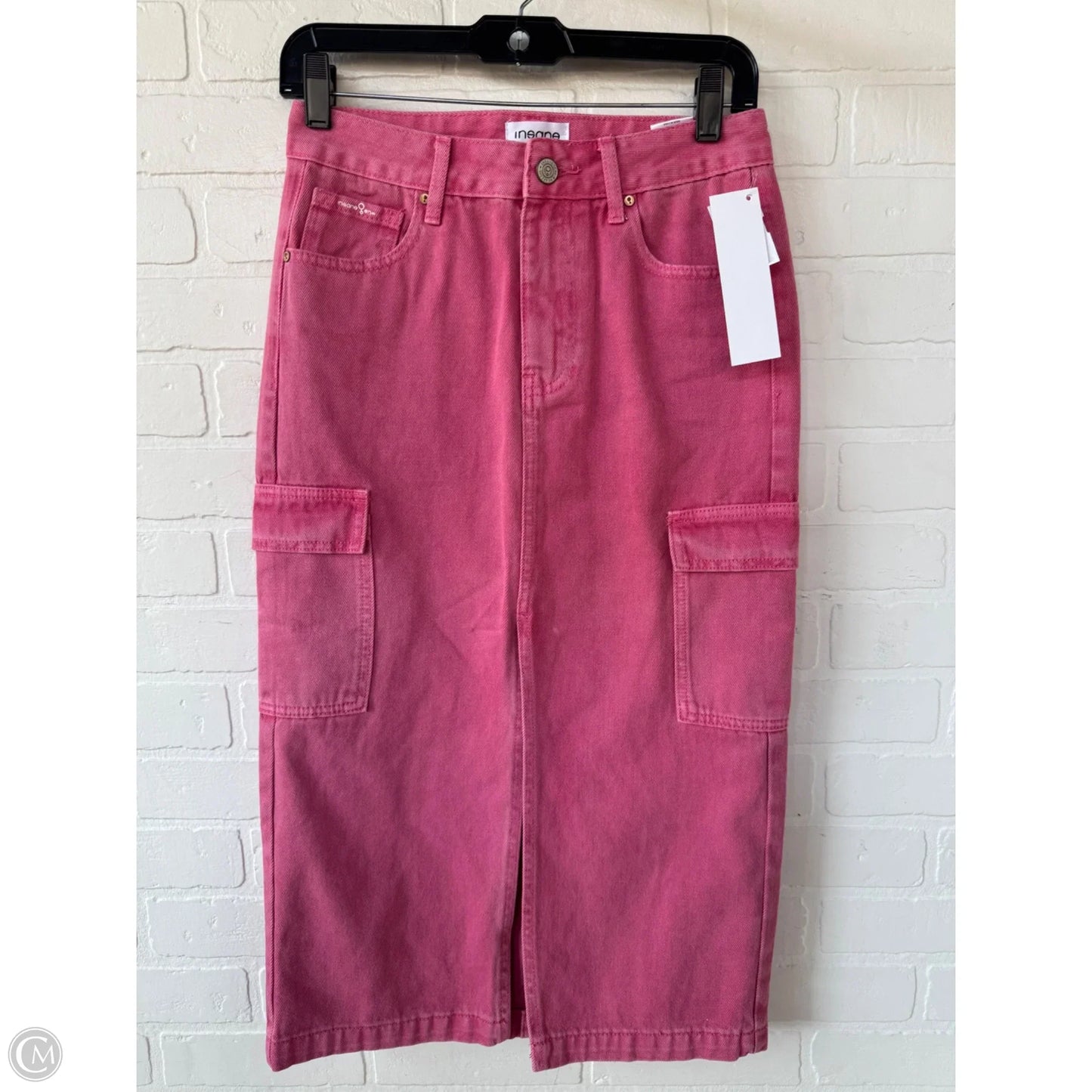 Skirt Midi By Clothes Mentor In Pink Denim, Size: 4
