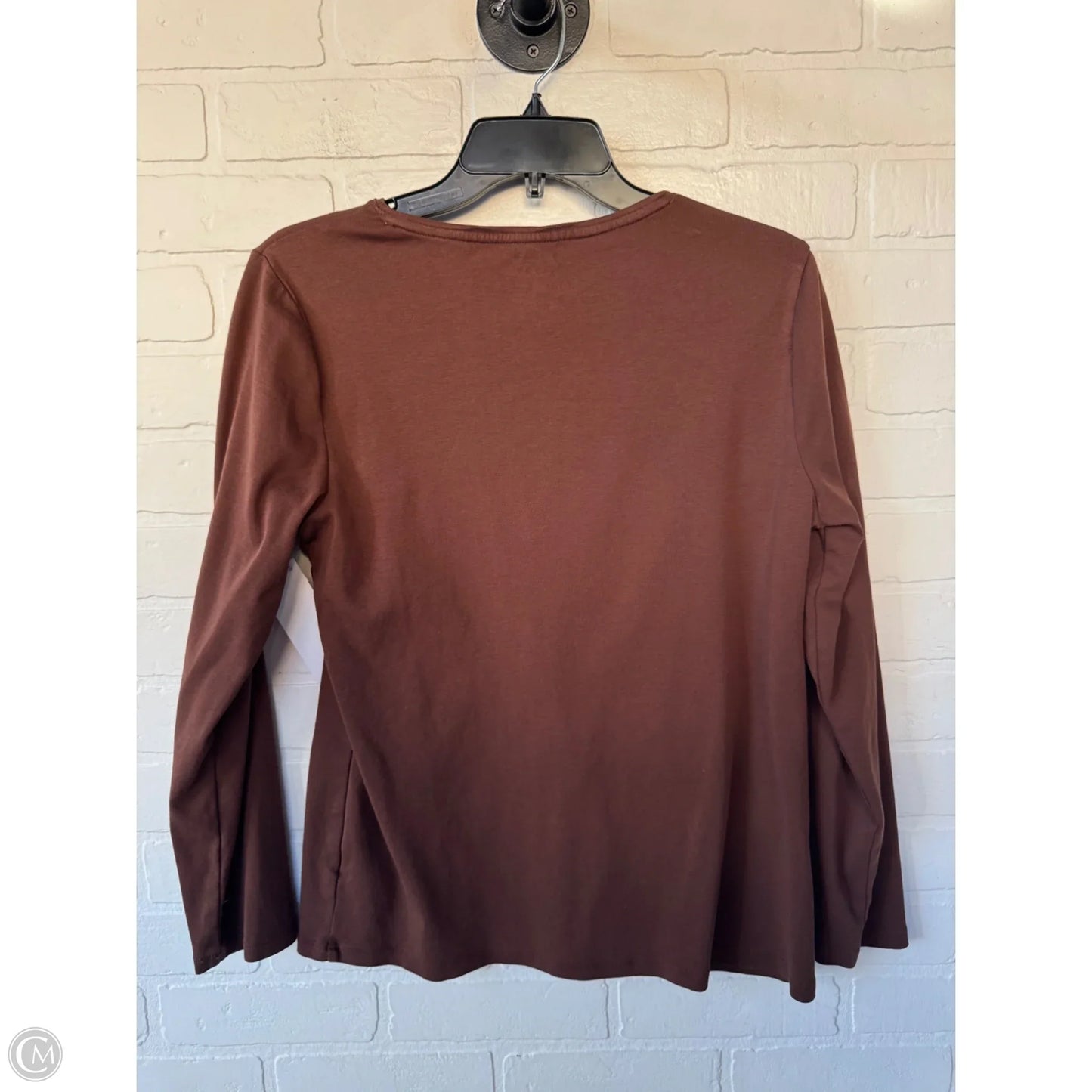 Top Long Sleeve Basic By Talbots In Brown, Size: L