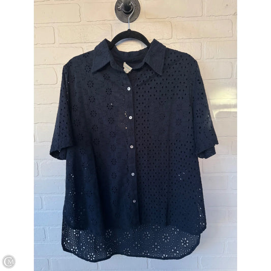 Top Short Sleeve By Sundance In Navy, Size: L