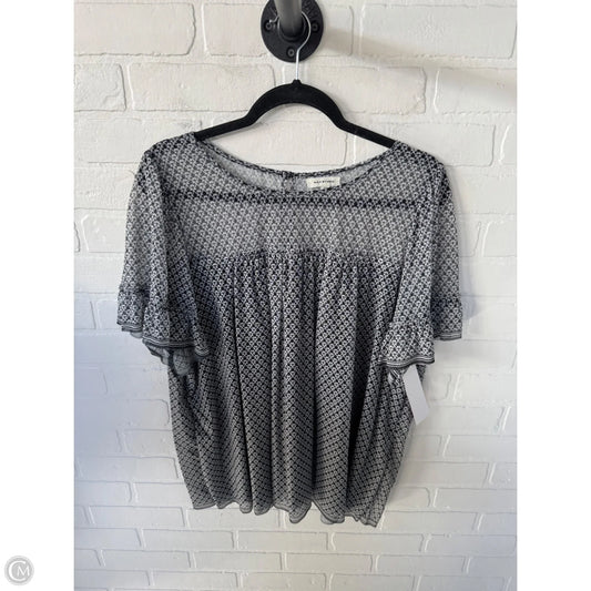 Top Short Sleeve By Max Studio In Black & White, Size: 2x