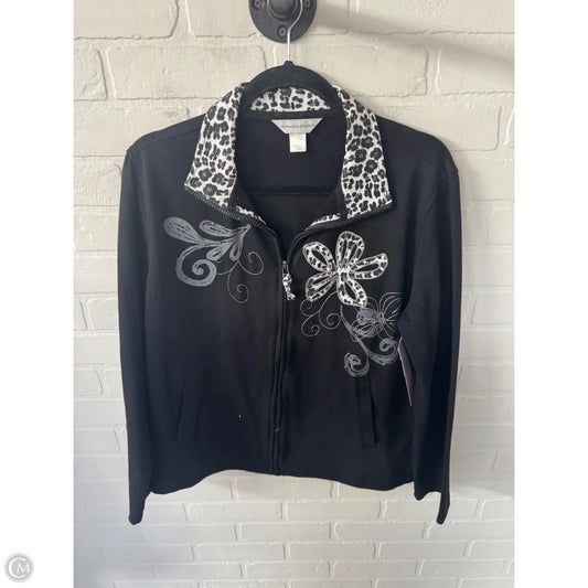 Sweatshirt Collar By Christopher And Banks In Black & White, Size: L