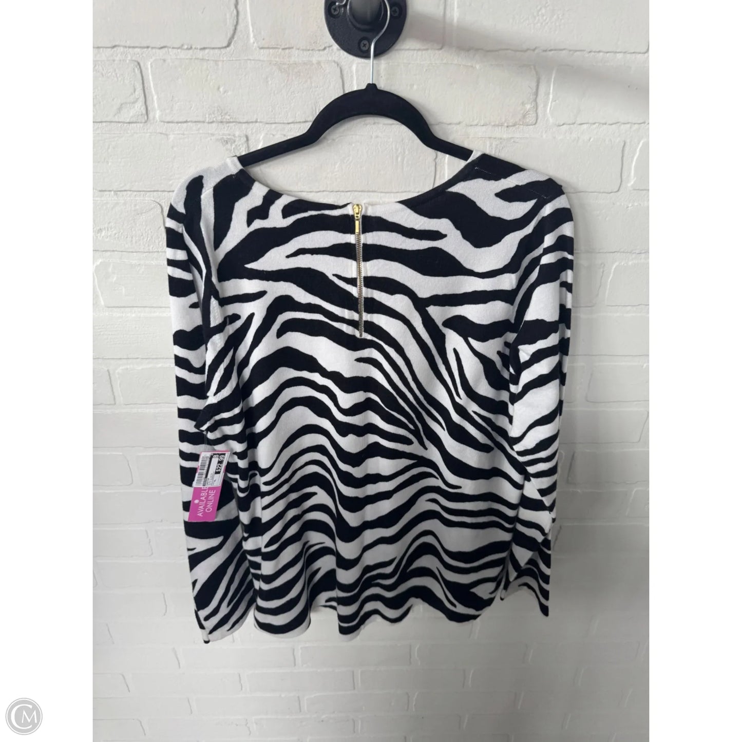 Sweater By Chicos In Black & White, Size: Xl