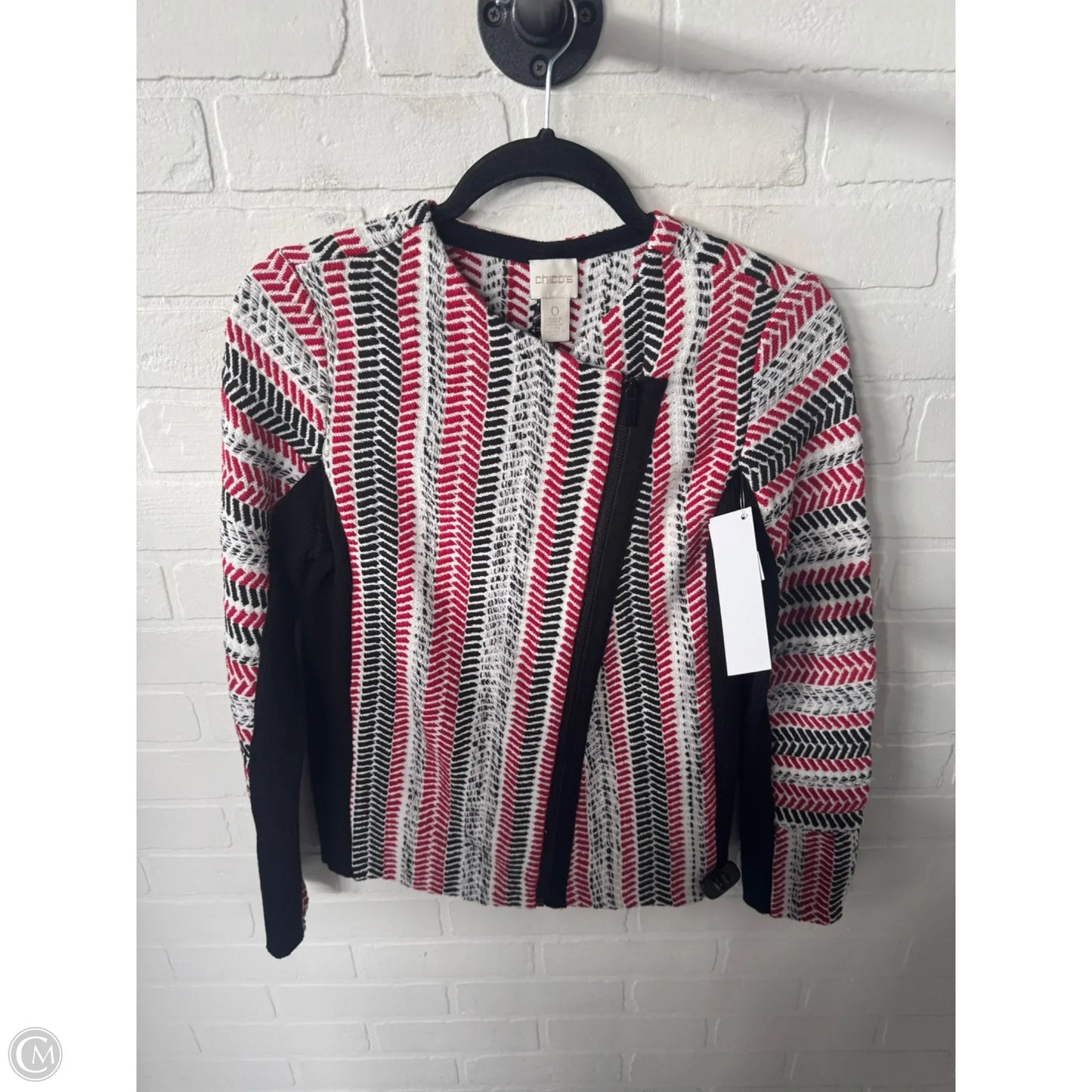 Blazer By Chicos In Black & Red, Size: S