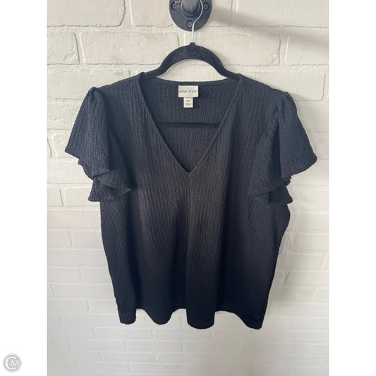 Top Short Sleeve By Ava & Viv In Black, Size: Xxl
