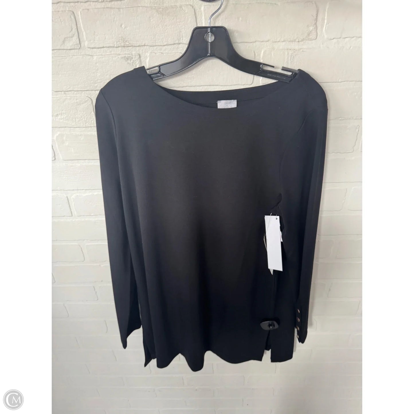 Tunic Long Sleeve By Chicos In Black, Size: M