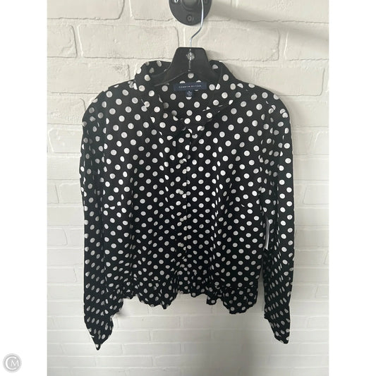 Top Long Sleeve By Tommy Hilfiger In Black & White, Size: Xl