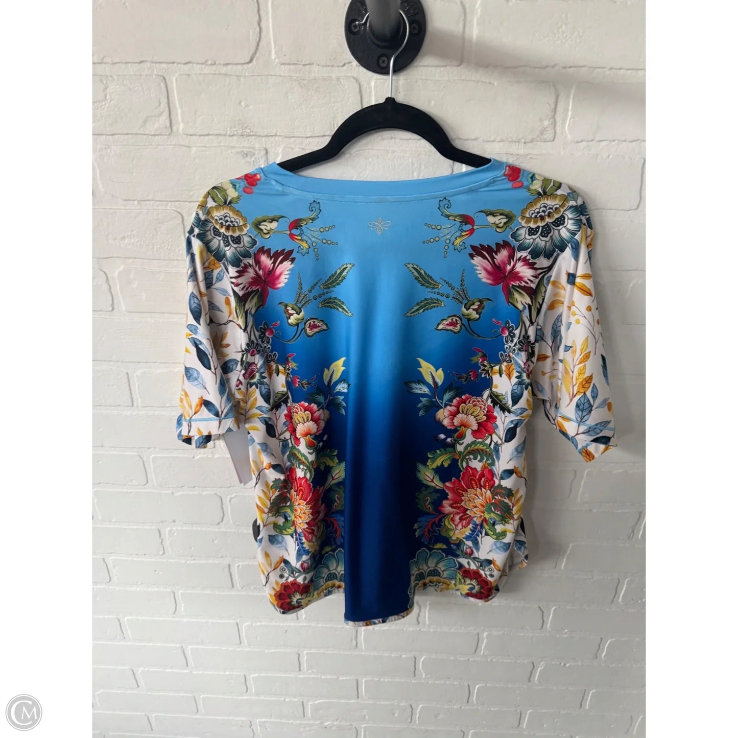 Top Short Sleeve Designer By Johnny Was In Blue, Size: S