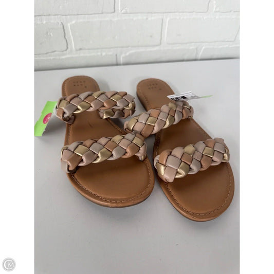 Sandals Flats By A New Day In Gold & Tan, Size: 8