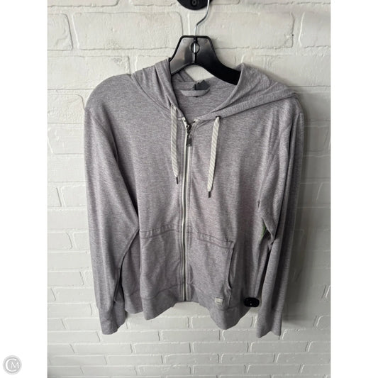 Athletic Top Long Sleeve Hoodie By Vuori In Grey, Size: L