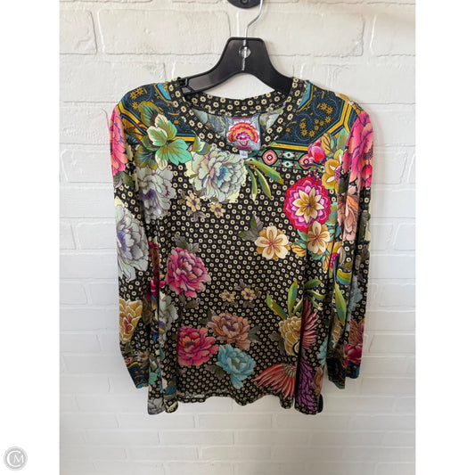 Top Long Sleeve Designer By Johnny Was In Brown & Pink, Size: L