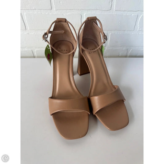 Sandals Heels Block By A New Day In Tan, Size: 9.5