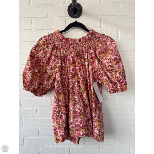 Top Short Sleeve By J. Crew In Orange & Pink, Size: S