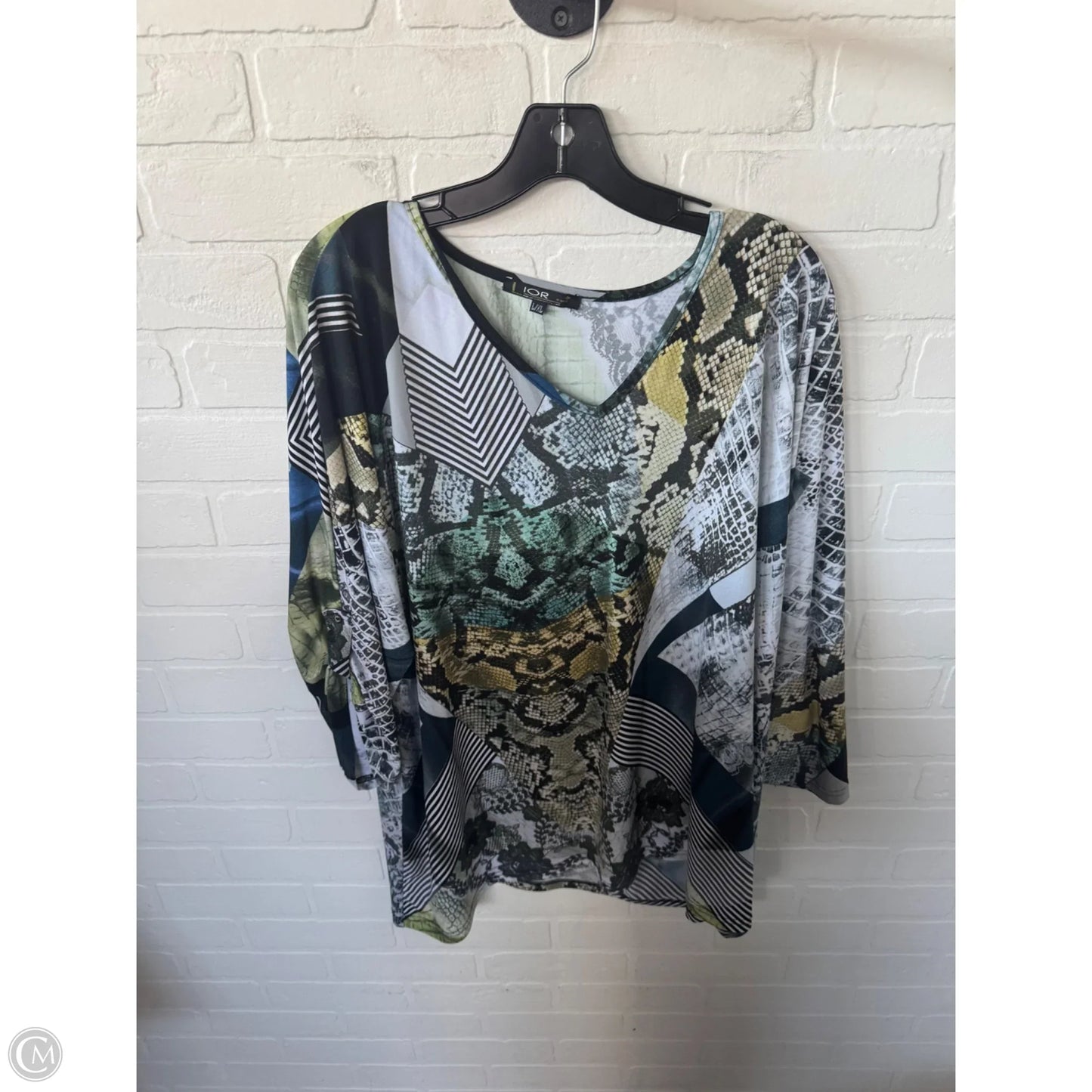 Top Long Sleeve By Clothes Mentor In Black & White, Size: L