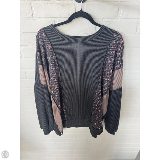Top Long Sleeve By Heimish Usa In Grey & Tan, Size: L