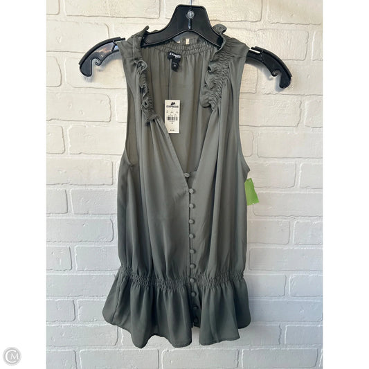 Top Sleeveless By Express In Green, Size: M
