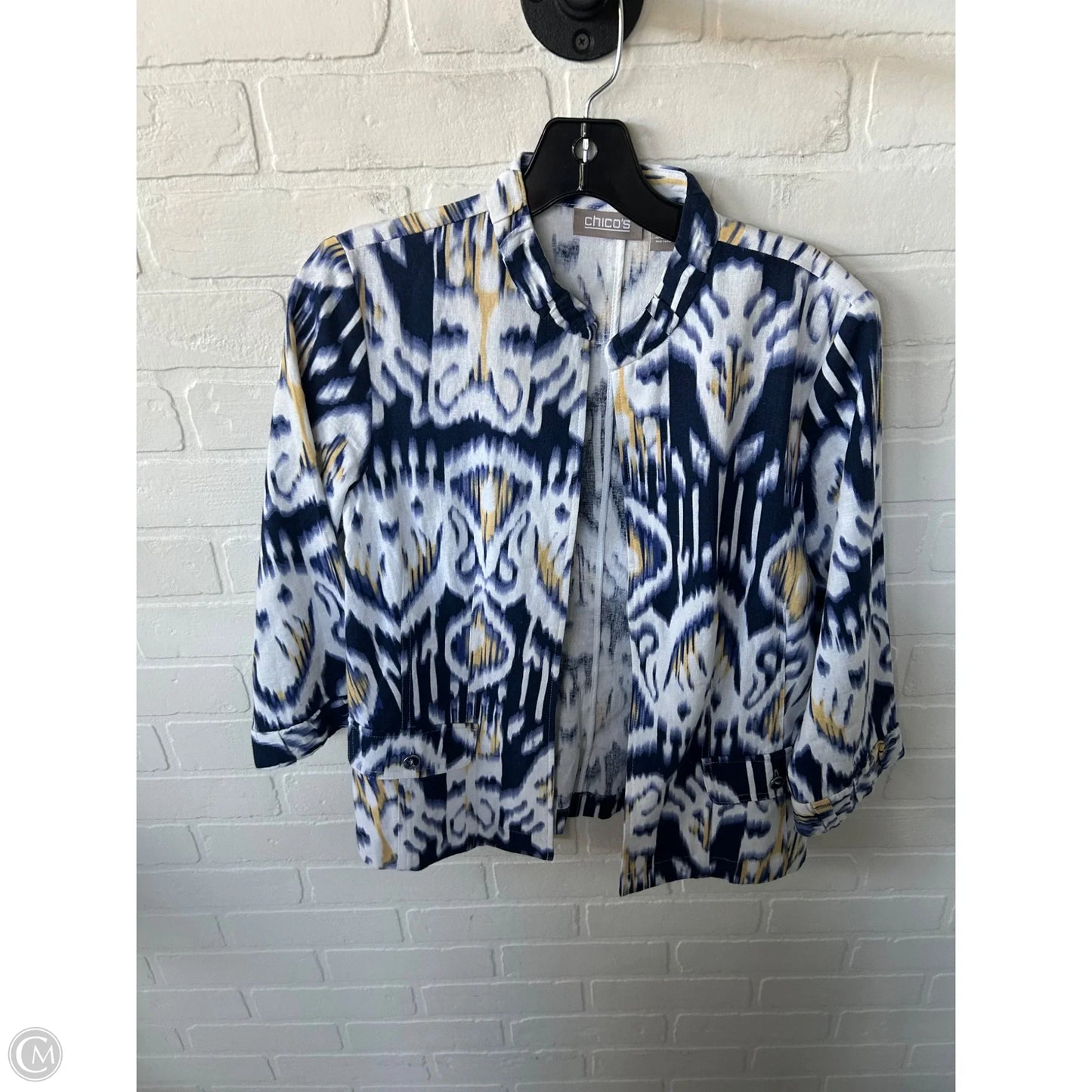 Jacket Other By Chicos In Blue & White, Size: S