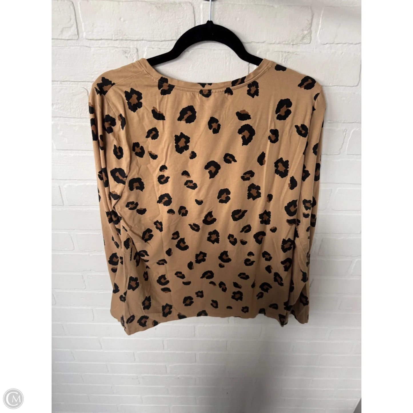 Top Long Sleeve Basic By Style And Company In TAN, Size: Xl