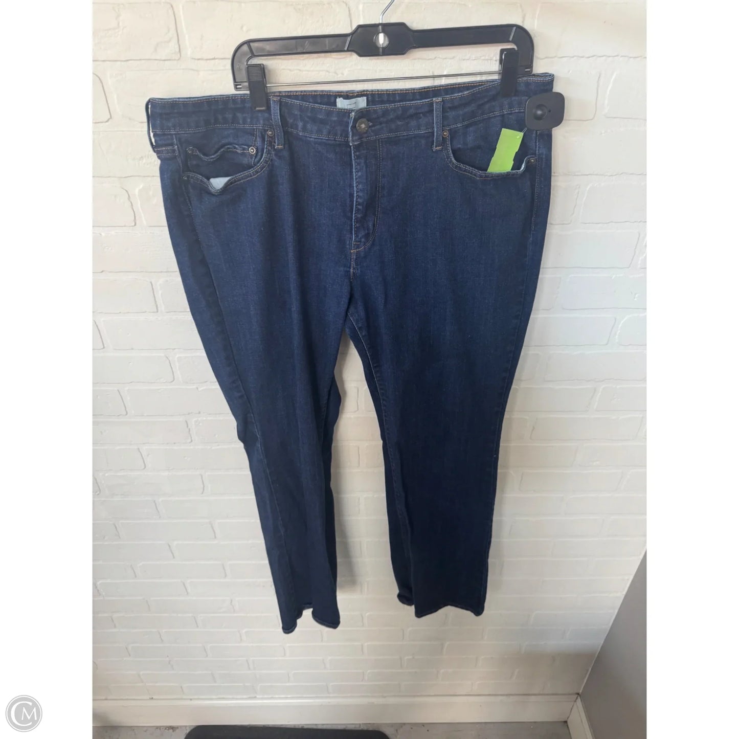 Jeans Straight By Levis In Blue Denim, Size: 18