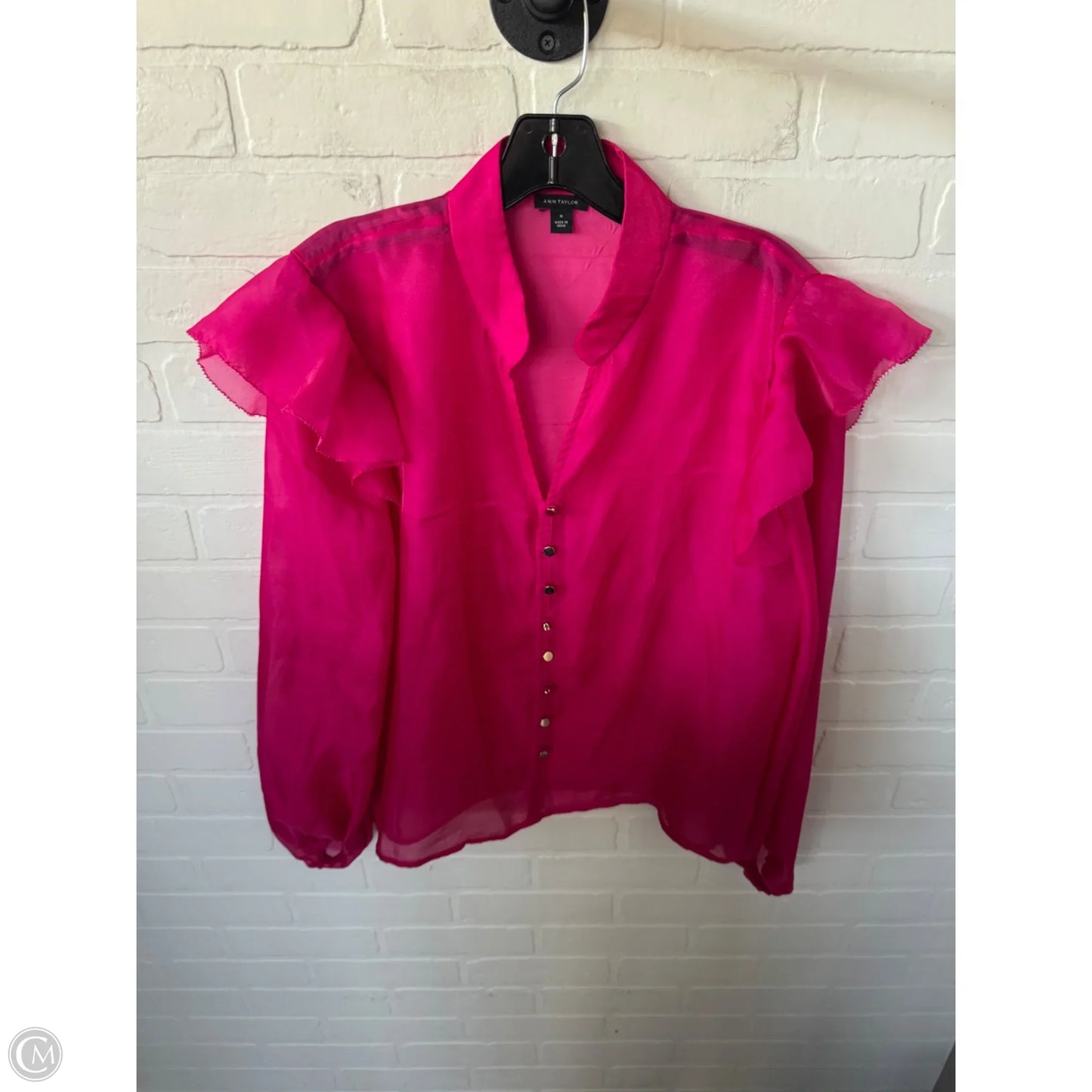 Top Long Sleeve By Ann Taylor In Pink, Size: M