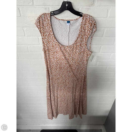 Dress Casual Midi By Old Navy In Brown & Cream, Size: L