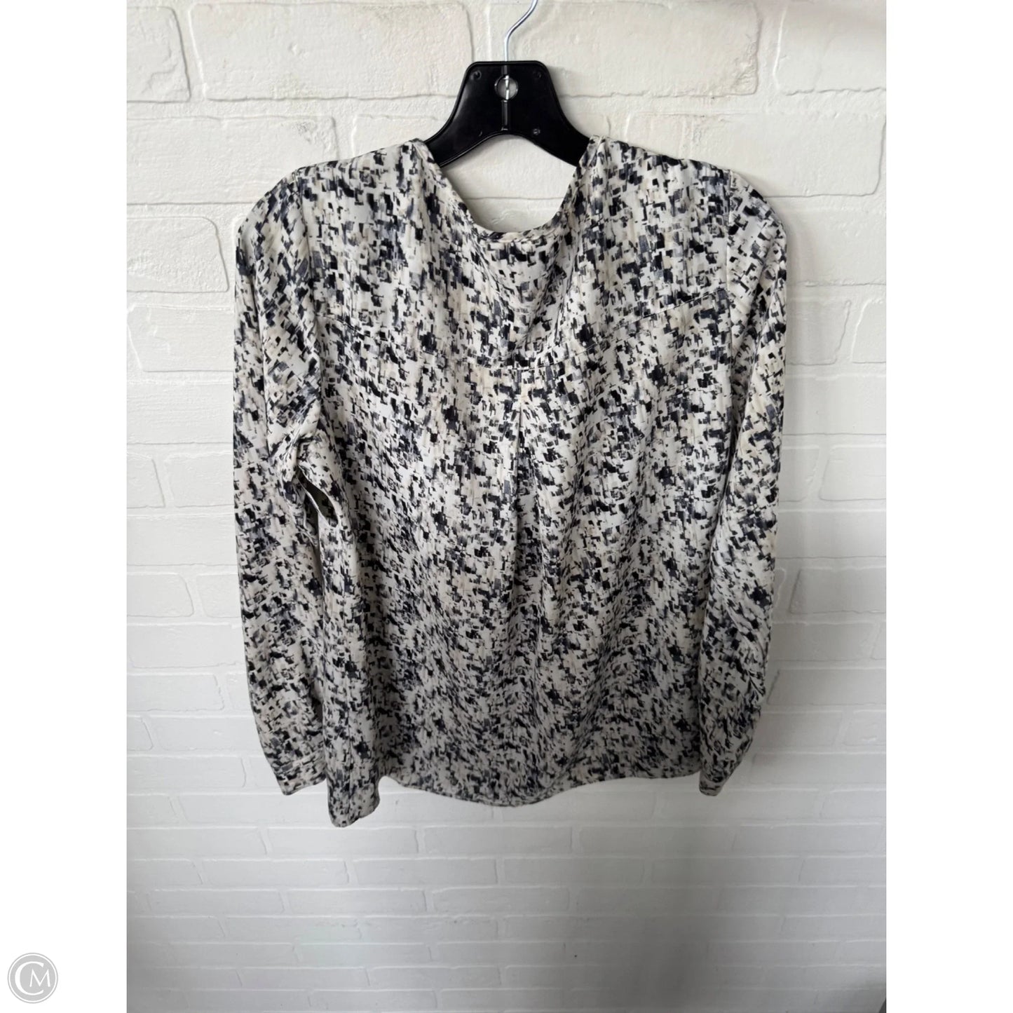 Top Long Sleeve By Cabi In Black & Cream, Size: M