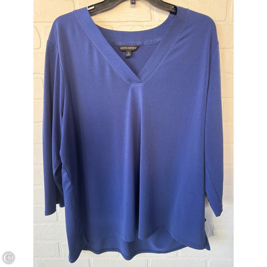 Top 3/4 Sleeve By Banana Republic In Blue, Size: Xl
