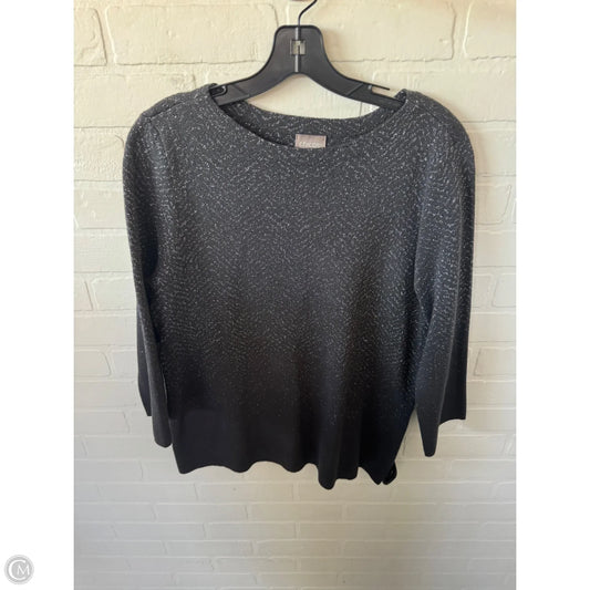 Sweater By Chicos In Grey & Silver, Size: L