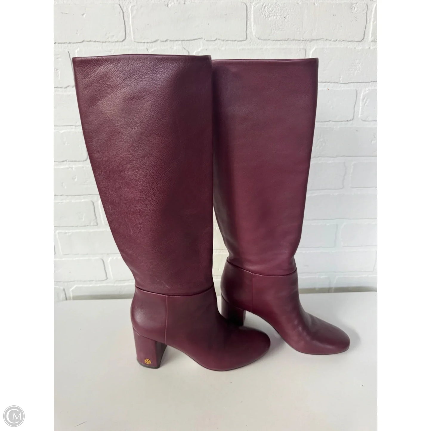 Boots Designer By Tory Burch In Maroon, Size: 6