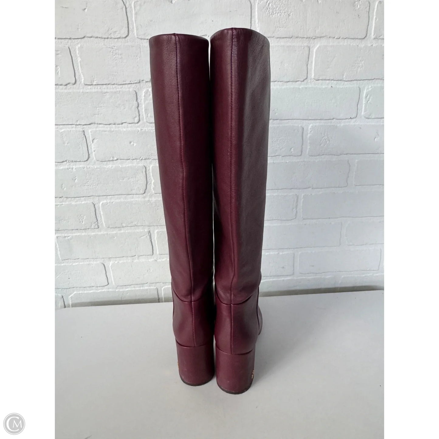 Boots Designer By Tory Burch In Maroon, Size: 6