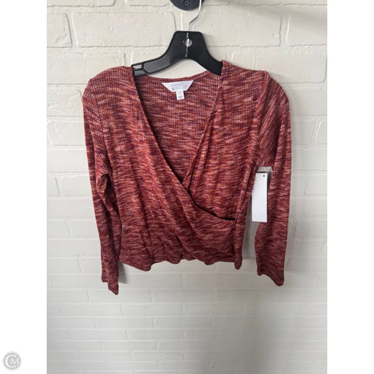 Top Long Sleeve By Market & Spruce In Orange & Red, Size: M