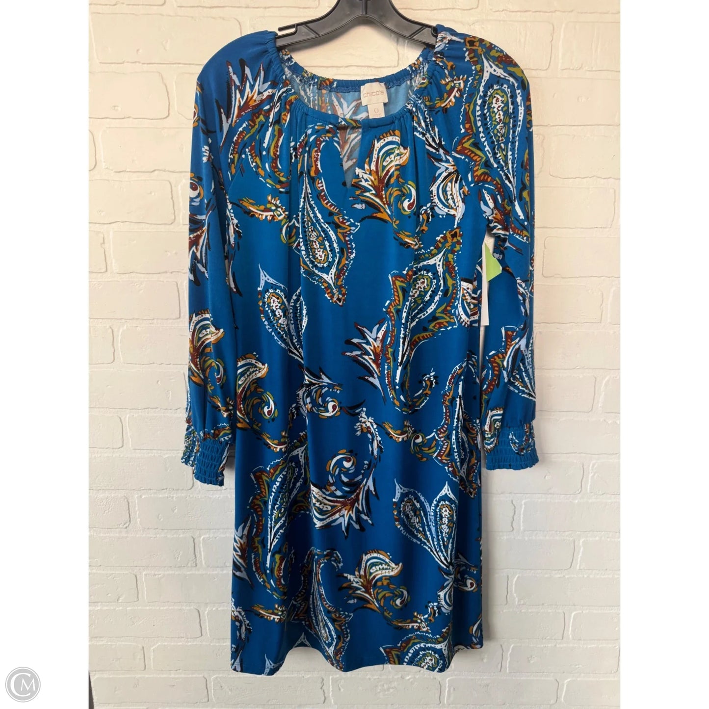 Dress Casual Short By Chicos In Blue & Brown, Size: S