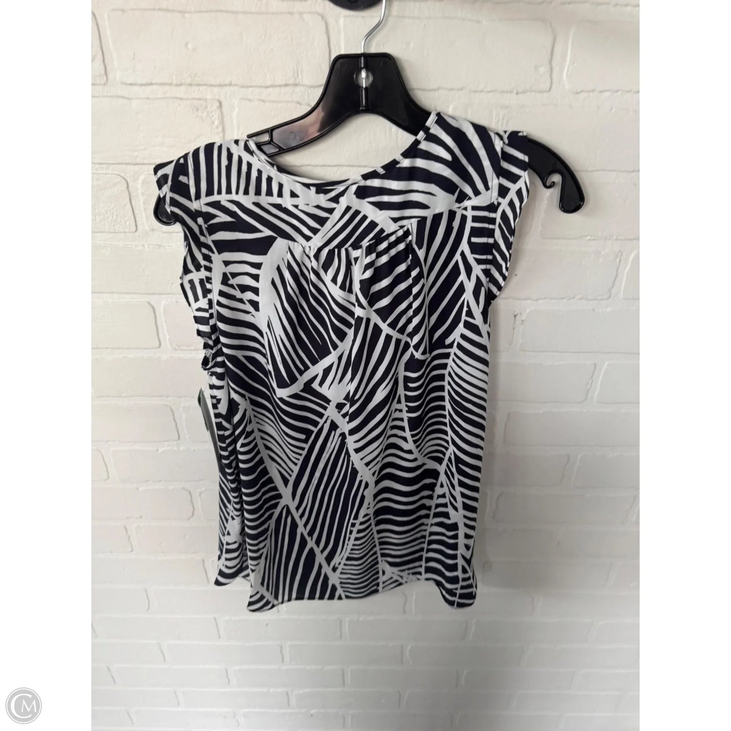 Top Sleeveless By Loft In Black & White, Size: Mp