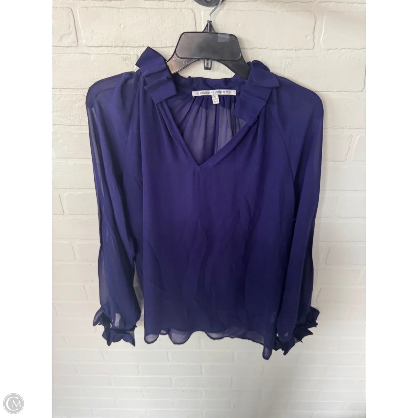 Top Long Sleeve By Collective Concepts In Purple, Size: S