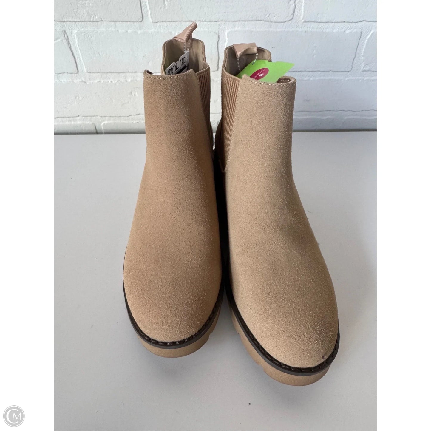 Boots Ankle Heels By Cme In Tan, Size: 8