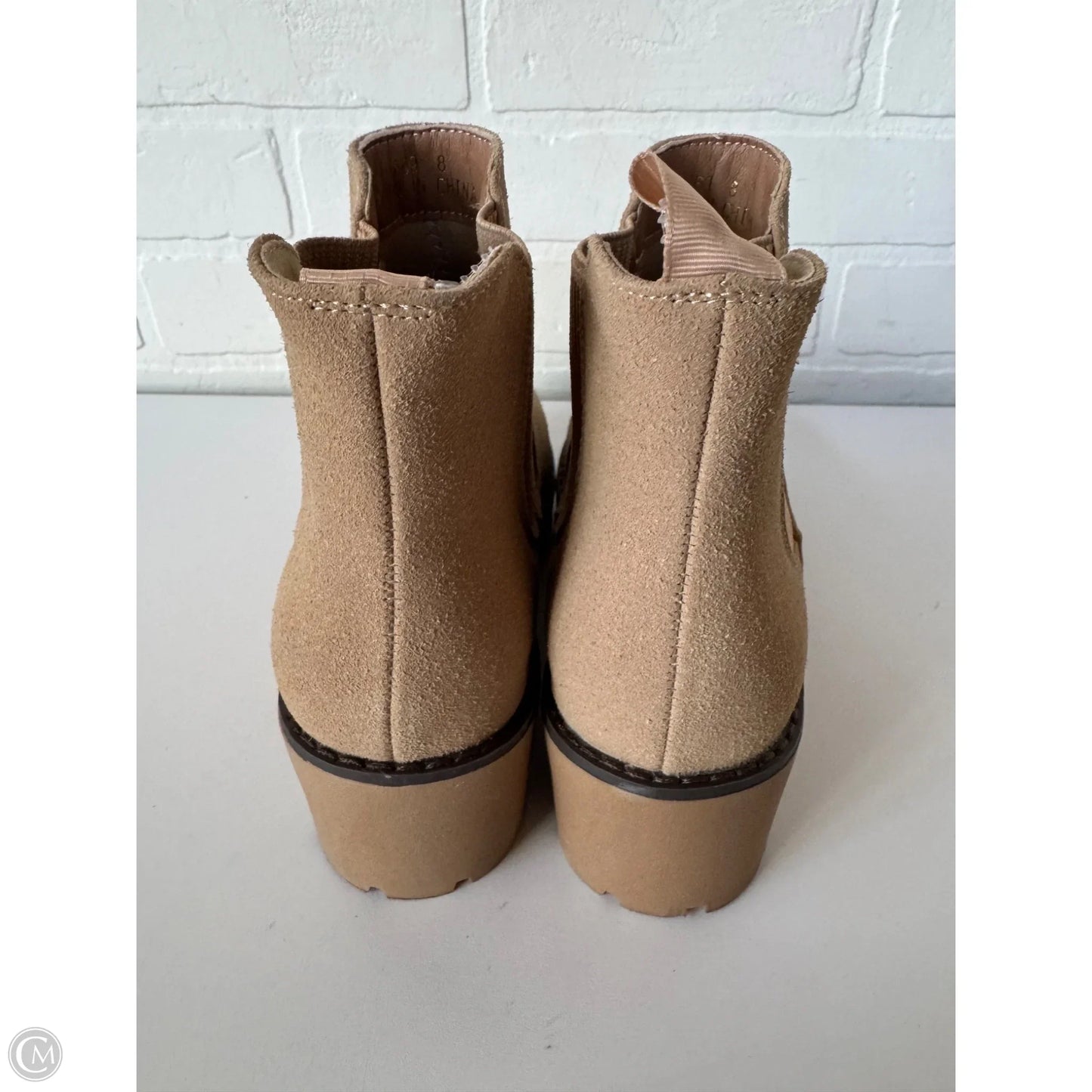 Boots Ankle Heels By Cme In Tan, Size: 8