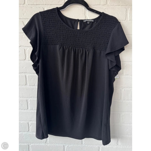 Top Short Sleeve By Adrianna Papell In Black, Size: Xl