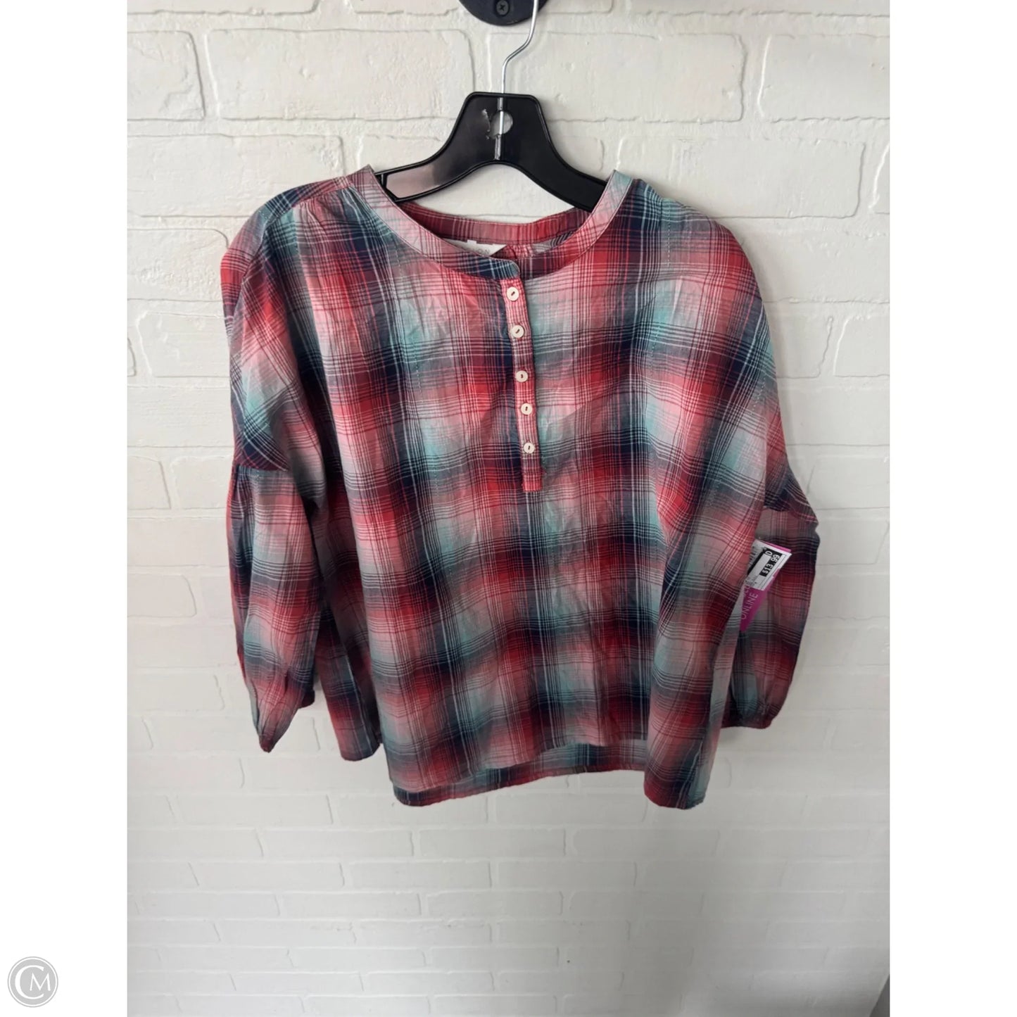 Top Long Sleeve By Caslon In Red, Size: M