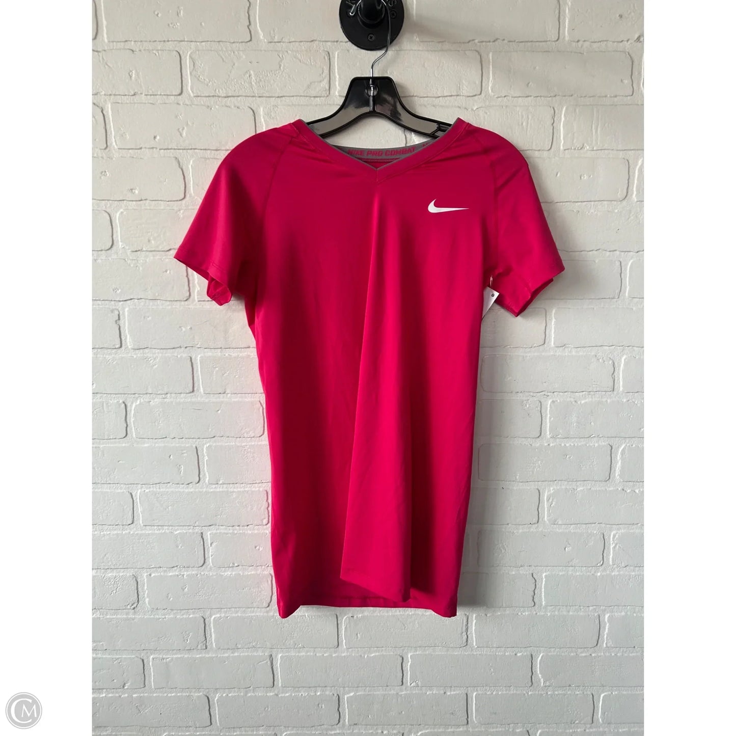 Athletic Top Short Sleeve By Nike Apparel In Pink, Size: M