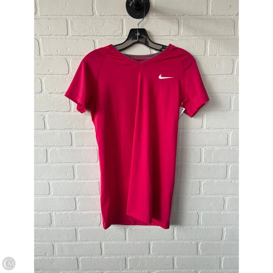 Athletic Top Short Sleeve By Nike Apparel In Pink, Size: M