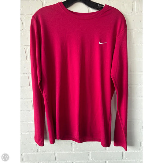Athletic Top Long Sleeve Crewneck By Nike Apparel In Pink, Size: L