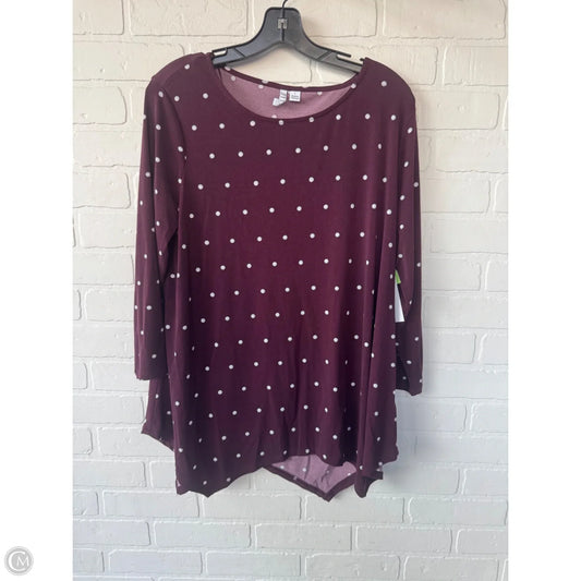 Top Long Sleeve By Elle In Purple, Size: L