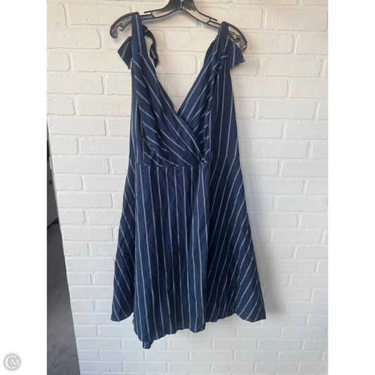 Dress Casual Midi By Rachel Roy In Blue & White, Size: 2x