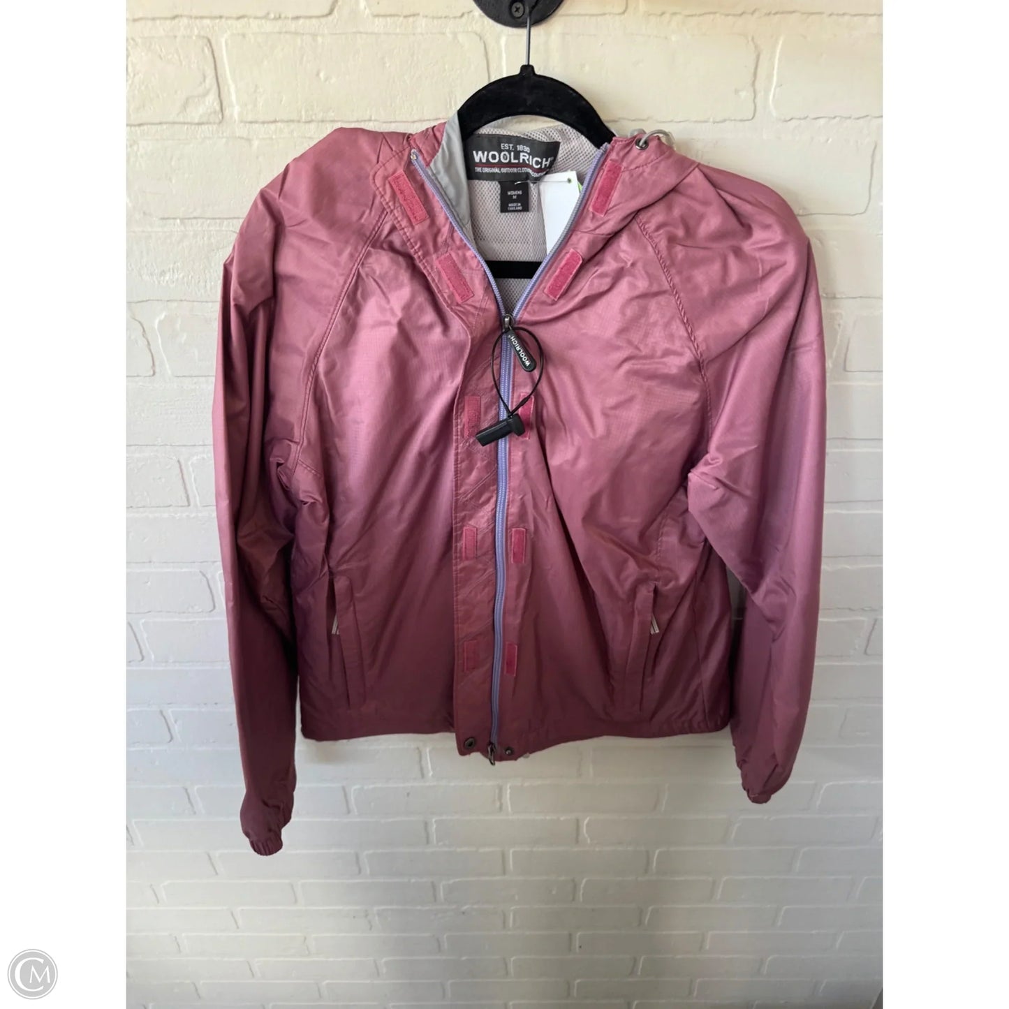 Jacket Windbreaker By Woolrich In Pink, Size: M