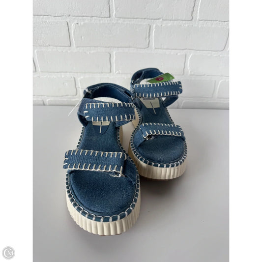 Sandals Heels Wedge By Dolce Vita In Blue Denim, Size: 7.5