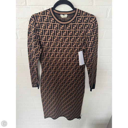 Dress Luxury Designer By Fendi In Black & Brown, Size: 6