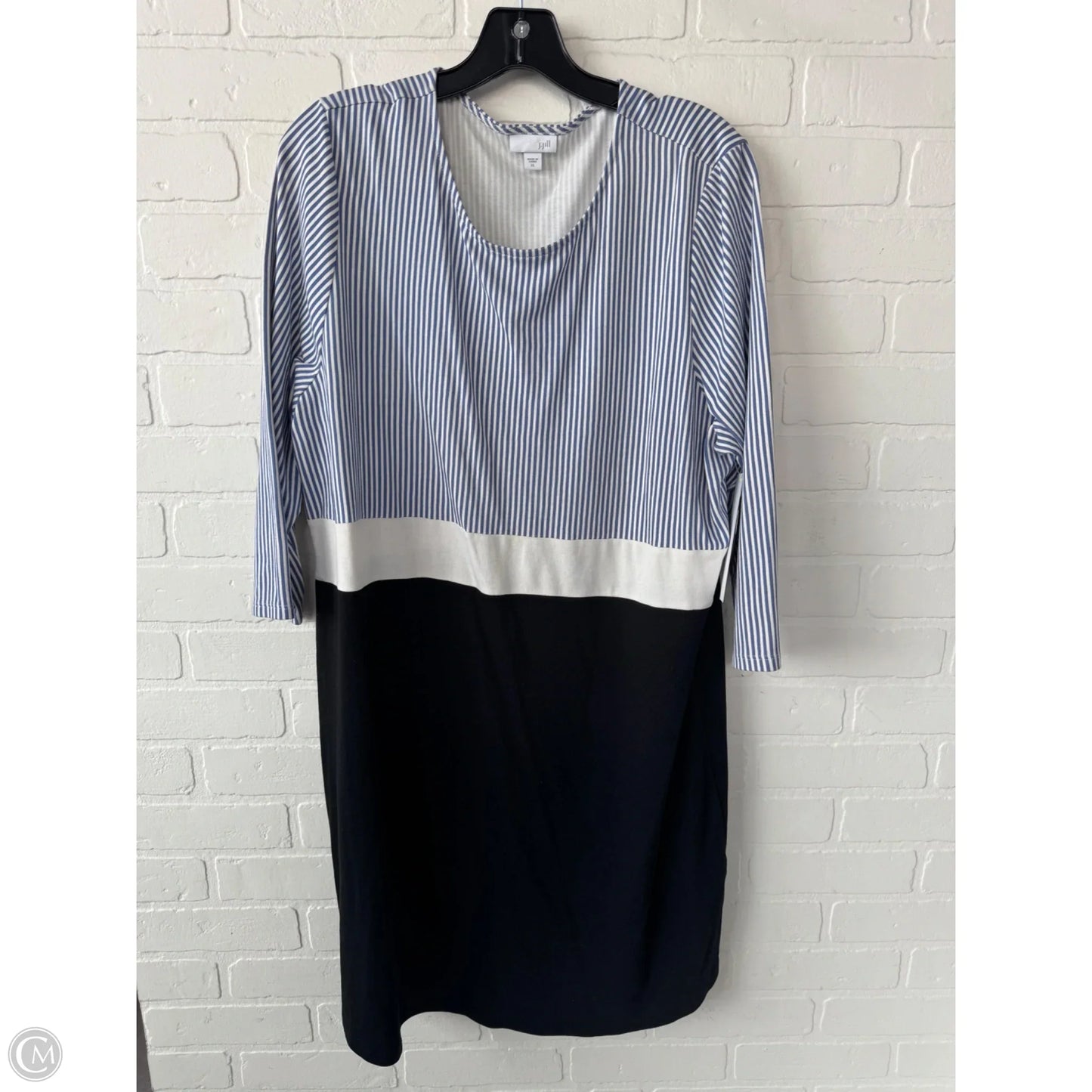 Dress Casual Short By J. Jill In Blue & White, Size: Xl